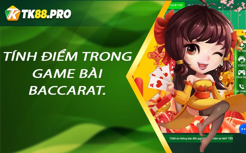 Tính điểm trong game bài baccarat